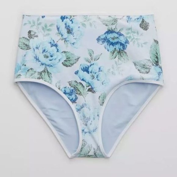 NWT Aerie Printed Binding High Waisted Bikini Bottom - Picture 1 of 1